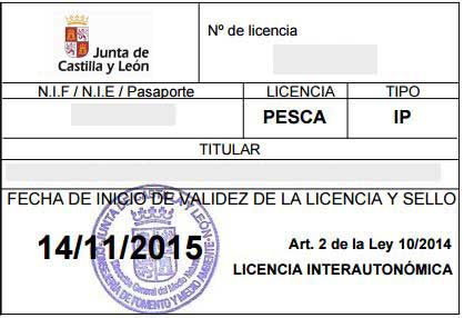 Licencia de pesca Castilla y León